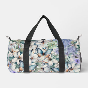 Pretty Delicate Floral & Butterflies Duffle Bag