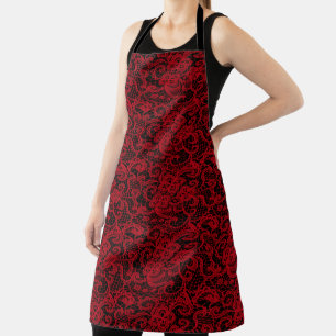 Pretty Delicate Red Lace Apron