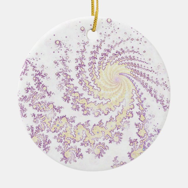 Pretty Delicate Swirling Pattern Ceramic Tree Decoration (Front)