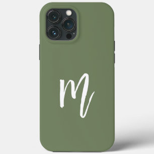 Pretty design for minimalism Initial smoke green iPhone 13 Pro Max Case