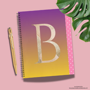 Pretty design polka dot pattern purple gradient notebook