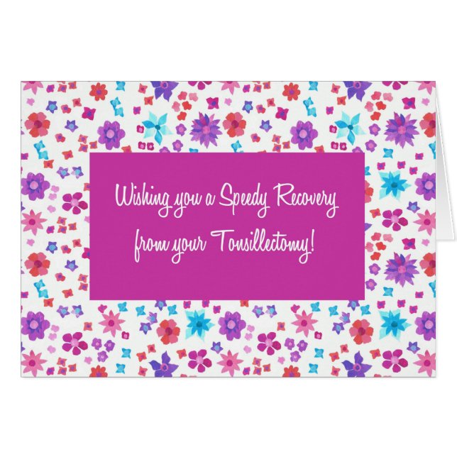 Pretty Ditsy Floral Get Well from Tonsillectomy (Front Horizontal)