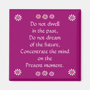 Pretty "Do not dwell in the past" magnet