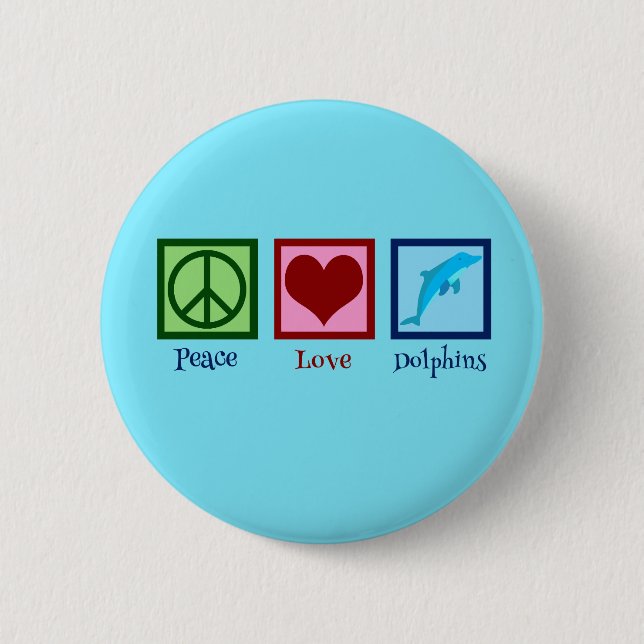 Pretty Dolphin 6 Cm Round Badge (Front)