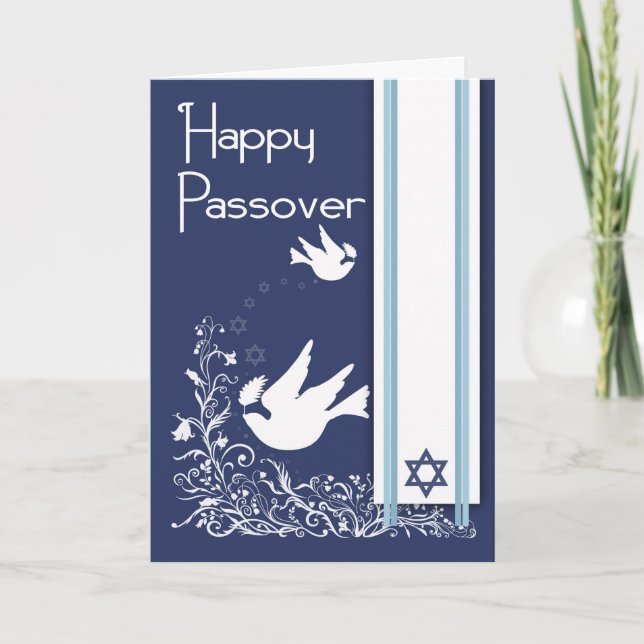 Pretty Dove For Passover With Olive Leaf Card (Front)