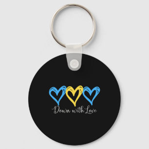 Pretty Down With Love World Down Syndrome Awarenes Key Ring