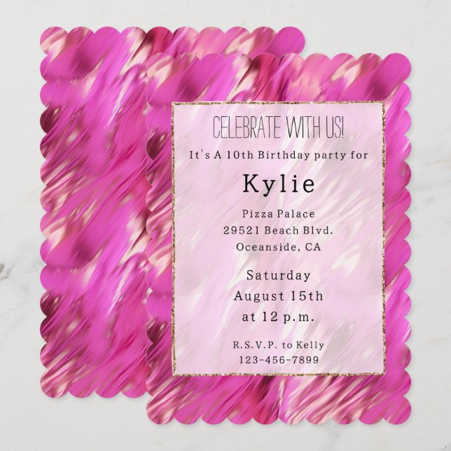 Pretty Dream Pink Invitation (Front/Back)