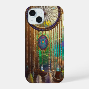 Pretty Dreamcatcher in Window Purple Boho iPhone 15 Case