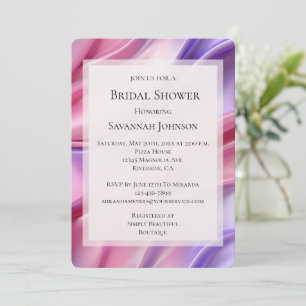 Pretty Dreamy Pink Purple Bridal Shower  Invitation