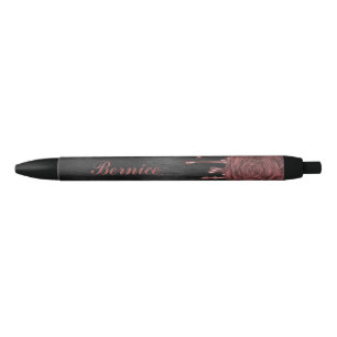Pretty Dripping Roses Personalised Pens Choc Brown