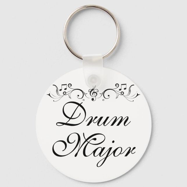 Pretty Drum Major Marching Band Gift Key Ring (Front)