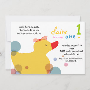 Pretty Ducky - birthday invitations