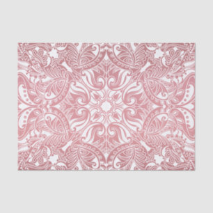 Pretty Dusty Rose and White Paisley Tissue Paper