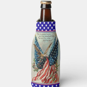 Pretty Eagle Fourth of July Patriotic Flag Bottle Cooler