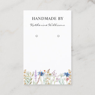 Pretty Earring Display Wildflower Floral Business Card