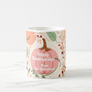 Pretty Earthy Pumpkin Foliage Thanksgiving Party Coffee Mug