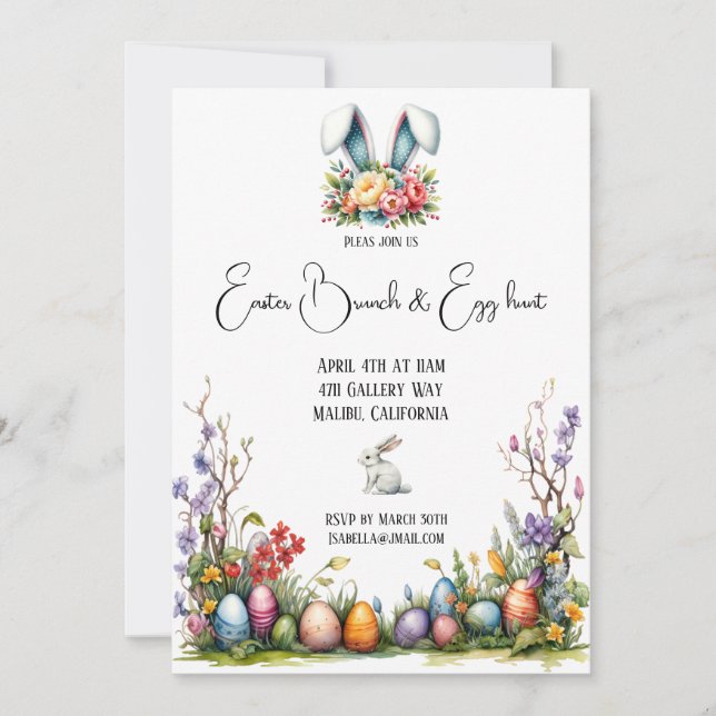 Pretty Easter Brunch  Invitation (Front)