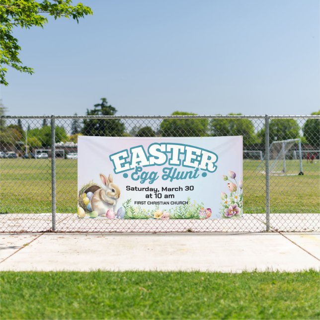 Pretty Easter Egg Hunt Outdoor Banner (Insitu)