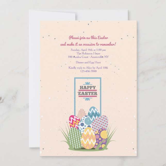 Pretty Easter Eggs Invitation (Front)