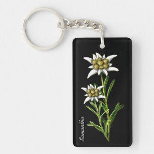 Pretty Edelweiss Flower Custom Key Chain