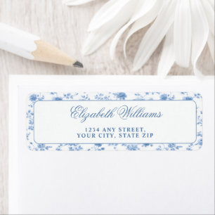 Pretty Elegant Blue Floral Toile Bridal Shower