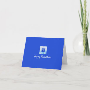 Pretty Elegant Blue Menorah Holiday Card