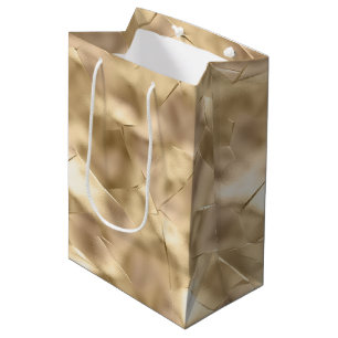 Pretty Elegant Champagne Gold Glam  Medium Gift Bag