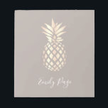 Pretty elegant copper rose gold pineapple & grey notepad<br><div class="desc">Modern faux copper rose gold pineapple.</div>