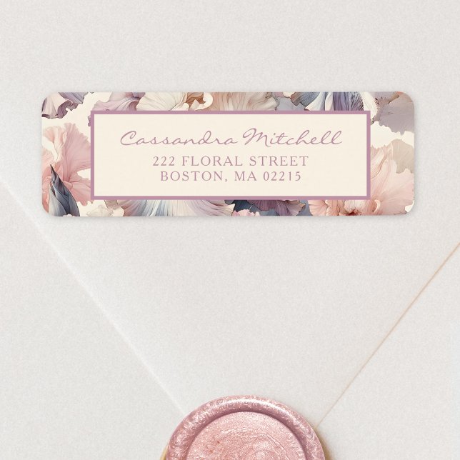 Pretty Elegant Floral Blush Return Address  (Creator Uploaded)