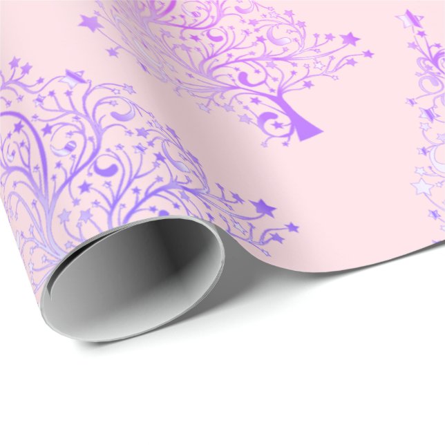 Pretty elegant holographic Christmas tree pattern Wrapping Paper (Roll Corner)