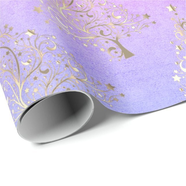 Pretty elegant holographic Christmas tree pattern Wrapping Paper (Roll Corner)