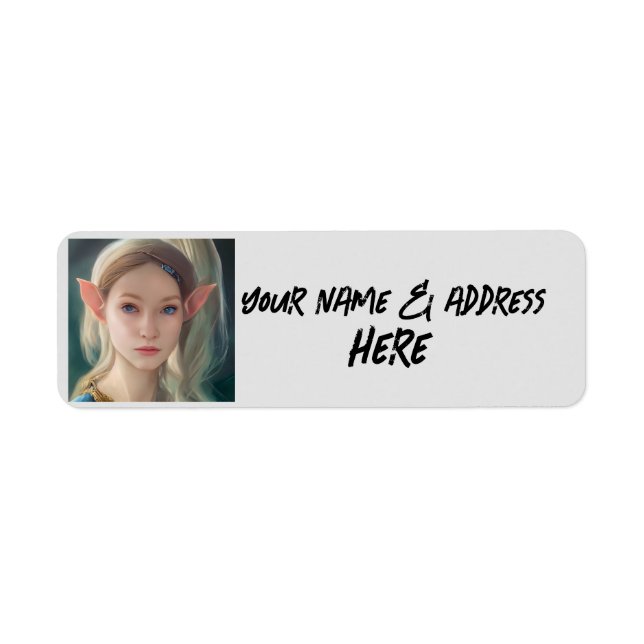 PRETTY ELF GIRL RETURN ADDRESS LABELS (Front)