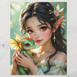 Pretty Elven Fairy & Dragon Scrapbook