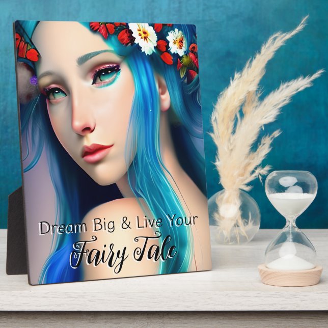 Pretty Enchanted Girl with Flowers | Fairy Tale Plaque (Side)