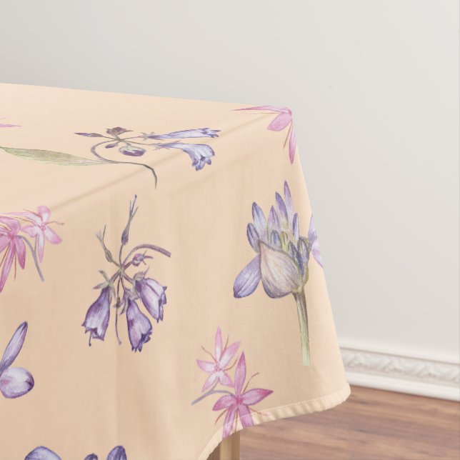 Pretty English Flowers Floral Pattern Dining Room Tablecloth (In Situ)