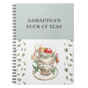 Pretty English Tea Cups Flowers Greenery Tea Book