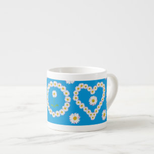 Pretty Espresso Mug: Daisy Chains Hearts Espresso Cup
