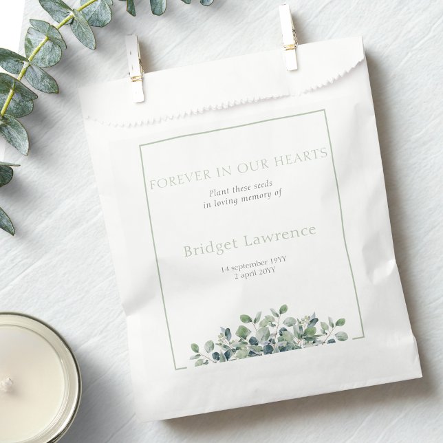Pretty Eucalyptus Funeral Seed Packet Favour Bags (Creator Uploaded)