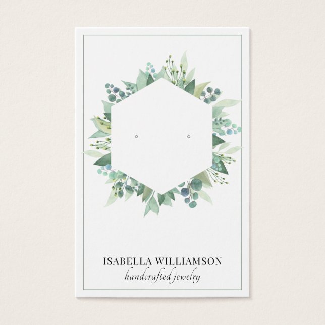 Pretty Eucalyptus Greenery Earring Display Cards (Front)
