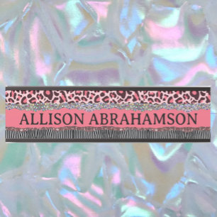 Pretty Exotic Pink Girly Modern Glitter Office Door Sign