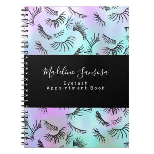 Pretty Eyelash Technician Pastel Eyelashes Doodles Notebook