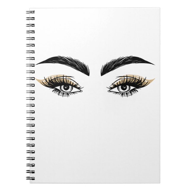 Pretty Eyes Beauty Salon Makeup Eyelashes Lashes Notebook (Front)