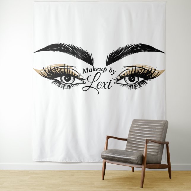 Pretty Eyes Beauty Salon Makeup Eyelashes Lashes Tapestry (In Situ)