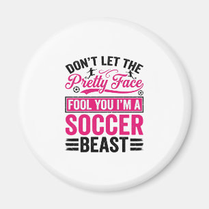 Pretty Face Soccer Beast Vintage Shirt Design_1 Magnet