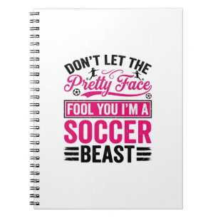 Pretty Face Soccer Beast Vintage Shirt Design_1 Notebook