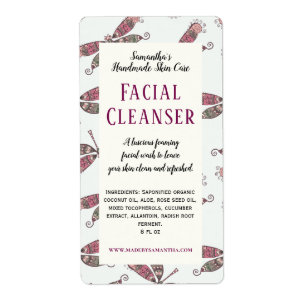 Pretty Facial Cleanser Product Sticker   Label