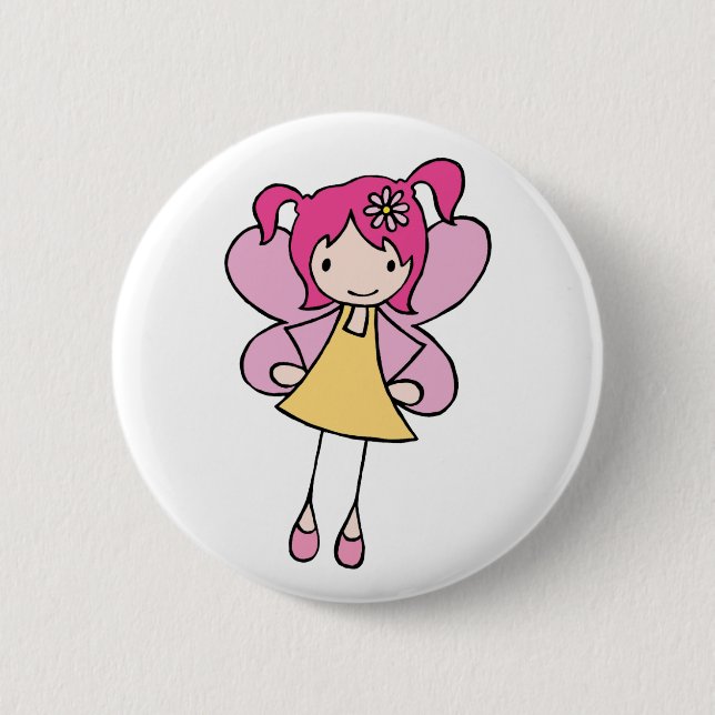 Pretty Fairy 6 Cm Round Badge (Front)