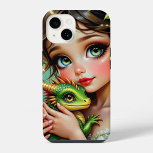 Pretty Fairy and Dragon Themed Girl's iPhone 14 Case