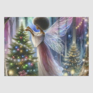 Pretty Fairy Decorating the Christmas Tree Tissue Paper