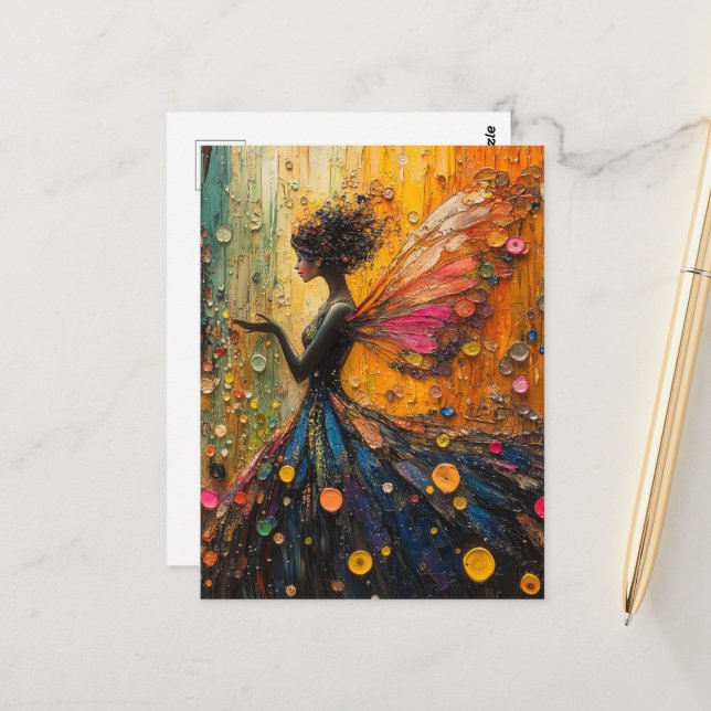 Pretty Fairy Fantasy Postcard (Front/Back In Situ)